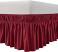 MEILA Wrap Around Bed Skirt Three Fabric Sides Elastic Dust Ruffled 24 Inch by MEILA