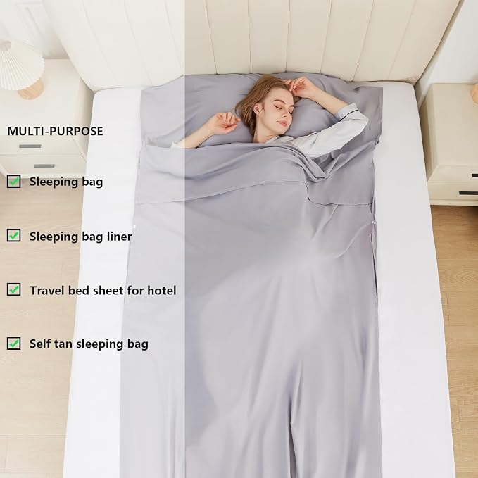 Sleeping Bag Liner Camping Adult Sleep Sack Lightweight Travel Sheet - Image 5