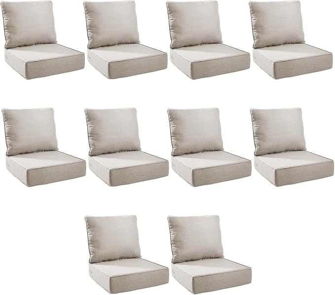 Outdoor Cushion Set for Furniture Patio Furniture, UV Resistant, Water Resistant by PLANNTONNEO