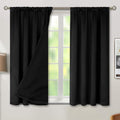 BGment Black Blackout Curtains for Bedroom 54 Inch Length, Rod Pocket 100% by BGment