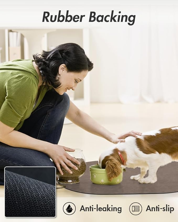 Absorbent Dog Water Mat for Food and Bowl - Image 5