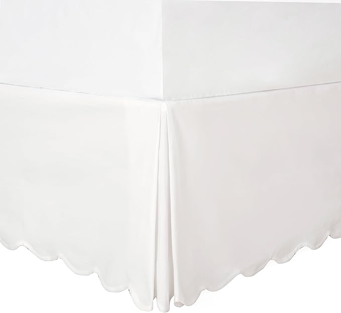 HIG Off-White Chic Twin XL Bed Skirt by HIG