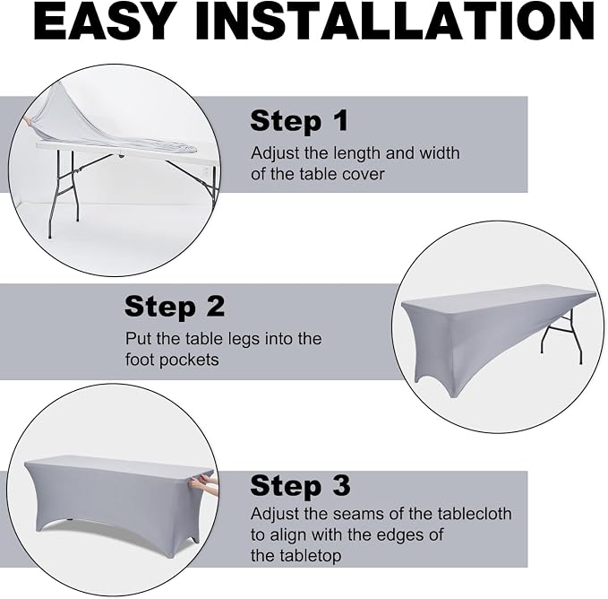 Trlyc 2 Pack 8FT Spandex Table Cloth - Image 5