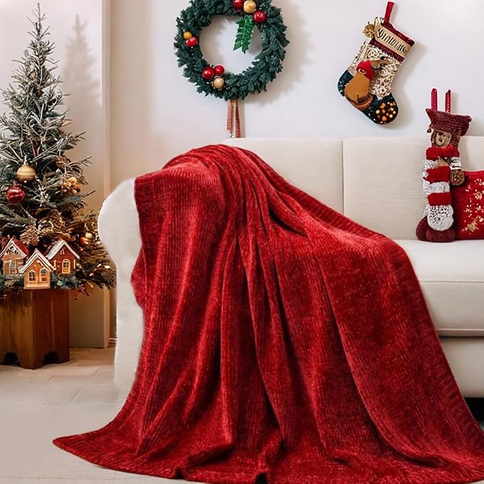 BATTILO HOME Christmas Red Throw Blanket - Image 5