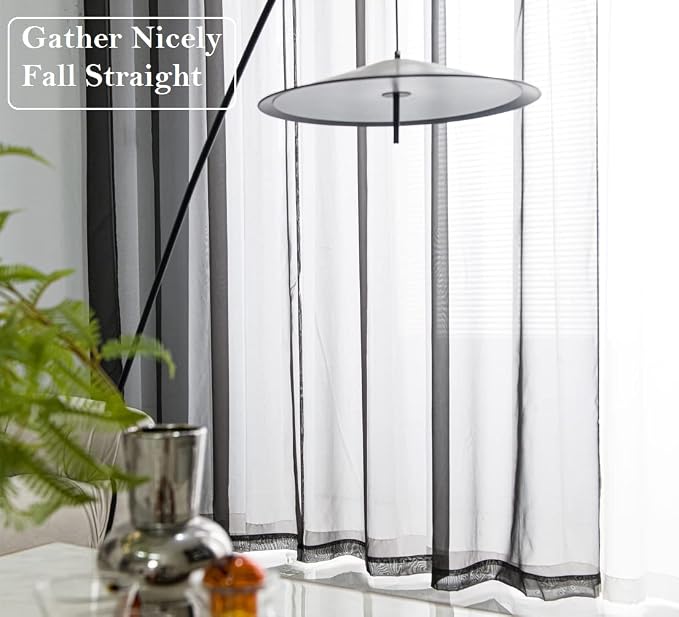 PI Sheer Curtains with Grommet, Airy Voile Textured, Modern Window Draperies - Image 5