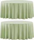 Round Tablecloth 132 Inch 2 Pack Sage Green Tablecloths Washable Decorative by AOCOZHomeLifeMuseum