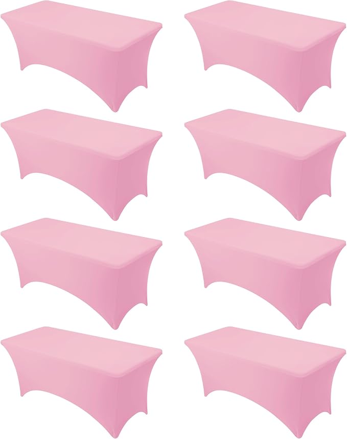 8-Pack Premium Pink Spandex Tablecloths by DailySet