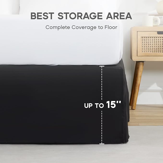 SONIVE Twin Bed Skirt, Classic Tailored Easy Fit Brushed Microfiber Skirts - Image 5