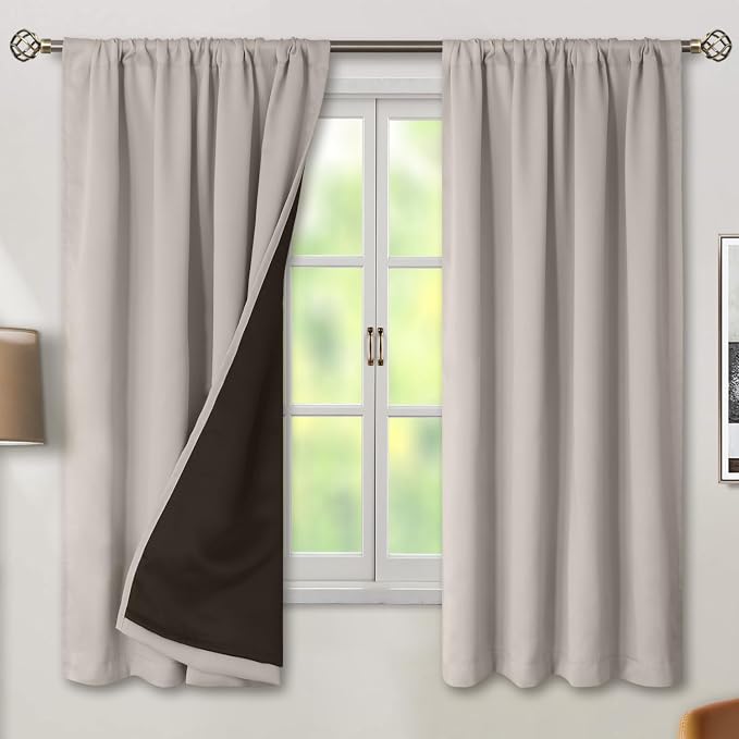 BGment Camel Blackout Curtains for Bedroom 63 Inch Length 2 Panels Set by BGment