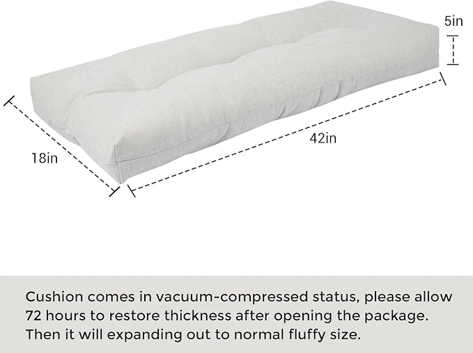 FUNHOME Outdoor Bench Cushion 42 x18 inch - Image 3