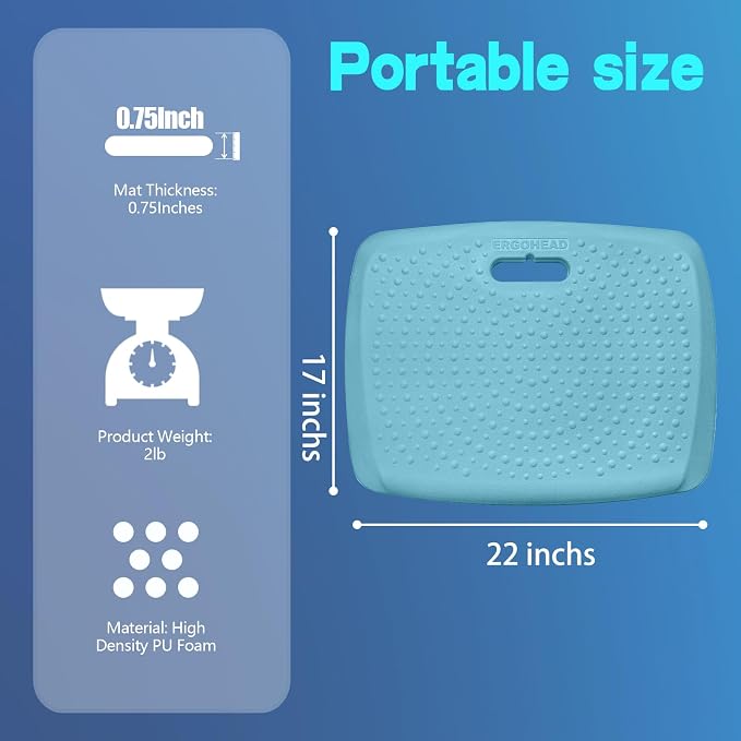 3/4 inch Thick Office Standing Desk Mat, Portable Cushioned Standing Pad - Image 4