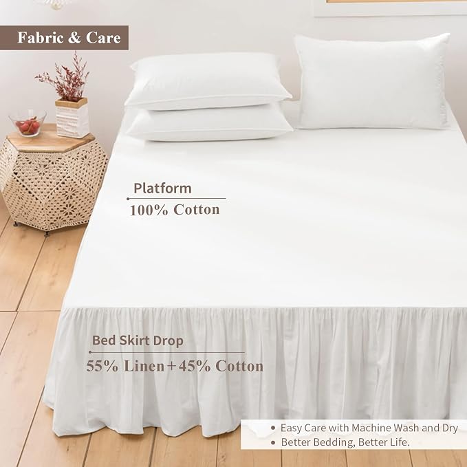 BISELINA French Linen Bed Skirt - Image 3