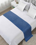 Retro Farm Linen Flax Bed Runners by ZFUNCING