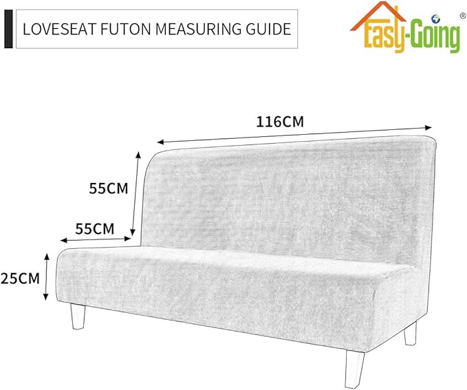 Easy-Going Stretch Futon Sofa Slipcover Armless Sofa Bed Cover Furniture - Image 5