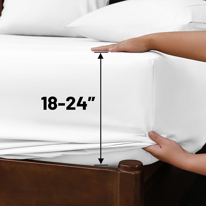 Extra Deep Pocket King Sheets 18-24 Inch 1000 Thread Count 100% Egyptian Cotton - Image 5