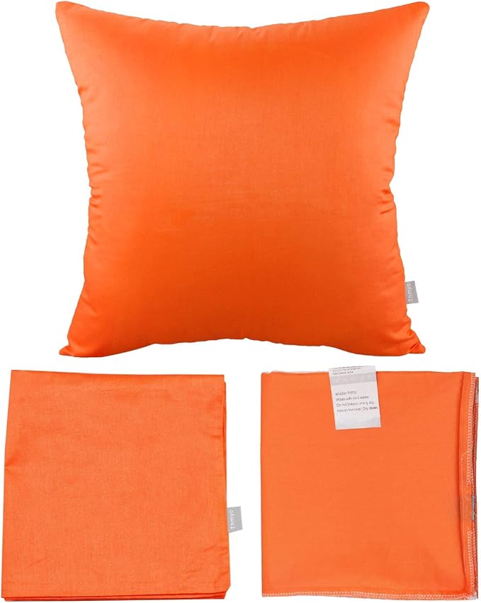 Thmyo 4-Pack 100% Cotton Comfortable Solid Decorative Throw Pillow Cases Square - Image 6