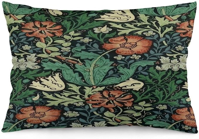 Compton Floral Art William Morris Throw Pillow Covers 12x20 Inch Aesthetic by Unknown