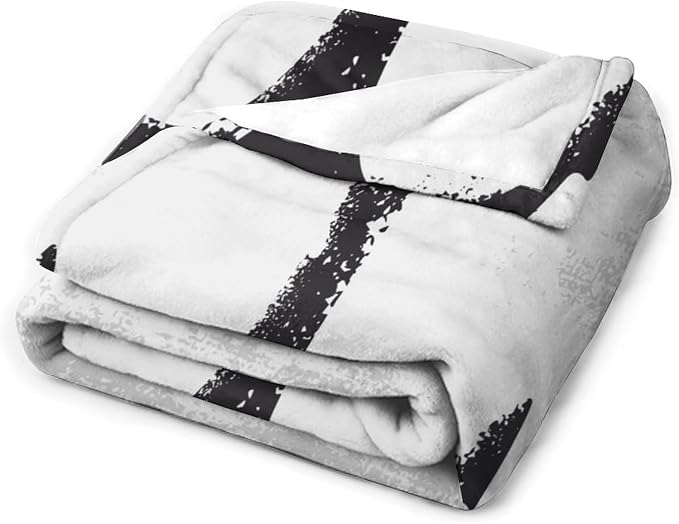 Nautical Anchor Blanket Modern Abstract Light Grey Black Anchor Art Print Soft - Image 2