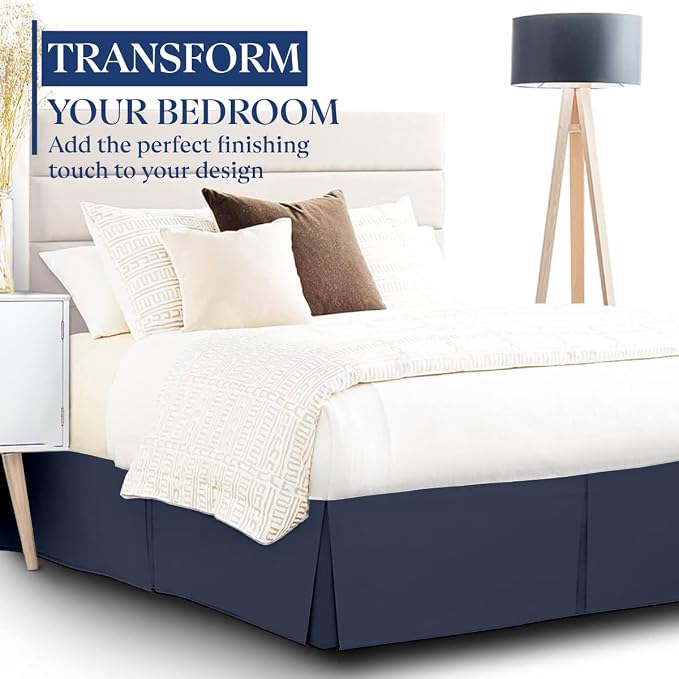SKY BEDDINGS Luxury Pleated King Bed Skirt - Image 2