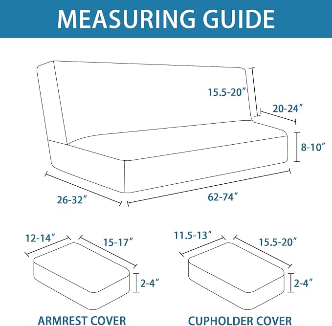 H.VERSAILTEX 4 Pieces Stretch Futon Covers Sofa Bed Slipcover - Image 2