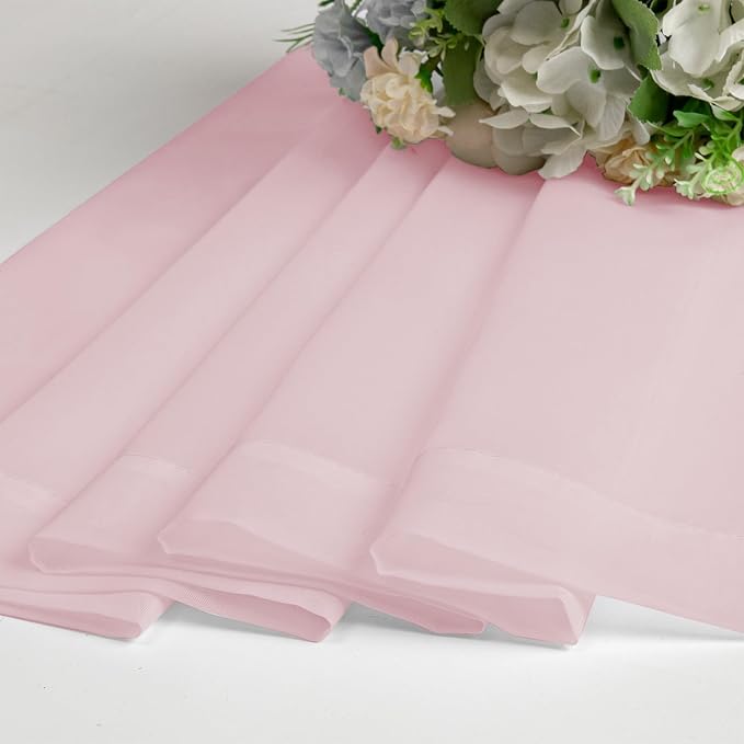 OVZME Blush Pink Sheer Curtains 108 Inches Long 2 Panels - Image 5