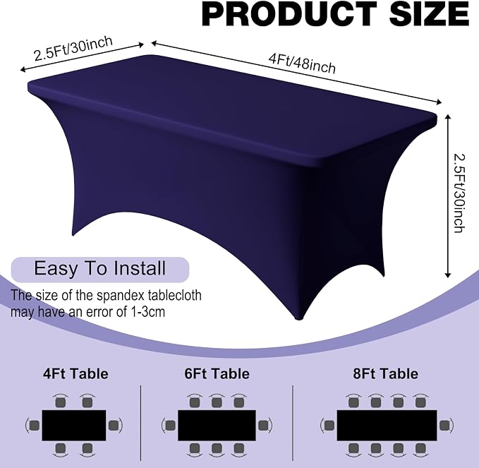 Trlyc 1 Pack 4FT Spandex Table Cloth - Image 4