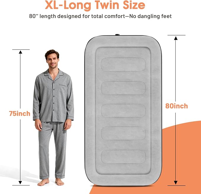 Twin Air Mattress with Built in Pump, XL-Long Blow up Mattress Thicker - Image 9