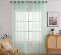 PI Mint Sheer Curtains with Eyelets, Light Voile Textured, Cool Window Backdrop by PI