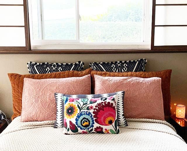 Polish Floral Decorative Pillow Cover Hand Embroidered Cream Flower Pillowcase - Image 2