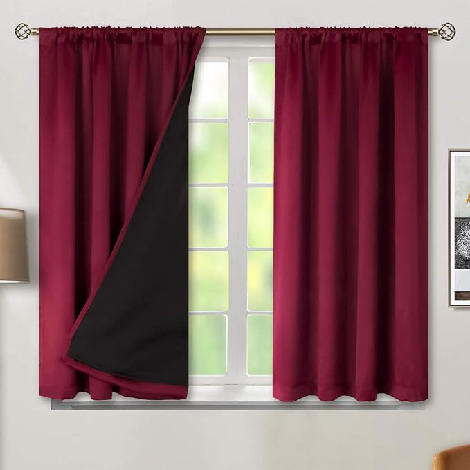 BGment 100% Blackout Curtains 45 Inches Length 2 Panels, Christmas Thermal by BGment
