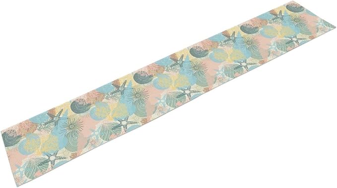 Nautical Starfish Colorful Coral Pink Blue Yellow Table Runner - Image 2