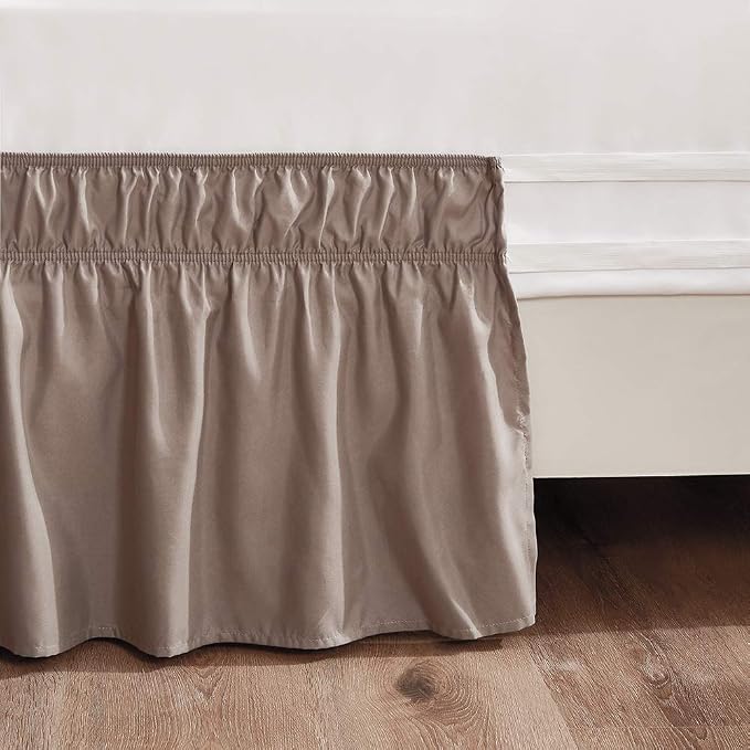 MEILA Wrap Around Bed Skirt Three Fabric Sides Elastic Dust Ruffled 24 Inch - Image 4