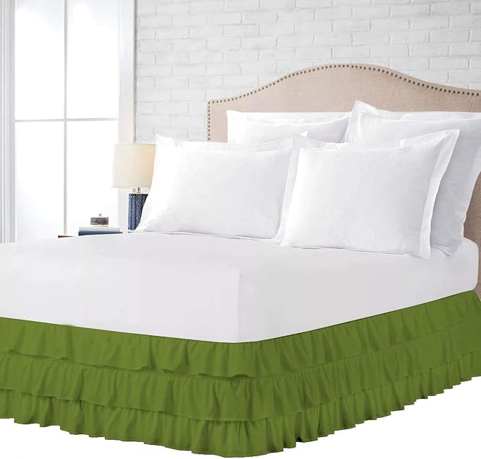 Multi-Ruffle Bed Skirt, Soft Multi Elastic Dust Ruffles - Image 5