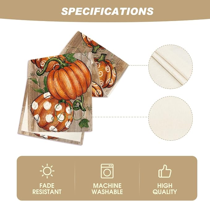 Artoid Mode Polka Dot Pumpkins Vine Fall Table Runner, Seasonal Autumn - Image 5