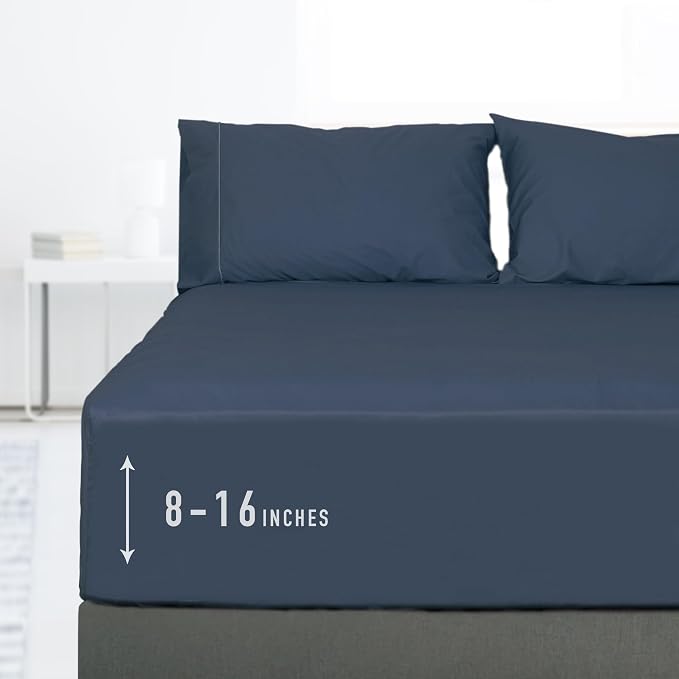 Sunflower Twin Fitted Sheet, 1-Piece Deep Pocket Fitted Bottom Sheet 15" by SunflowerHometexUS