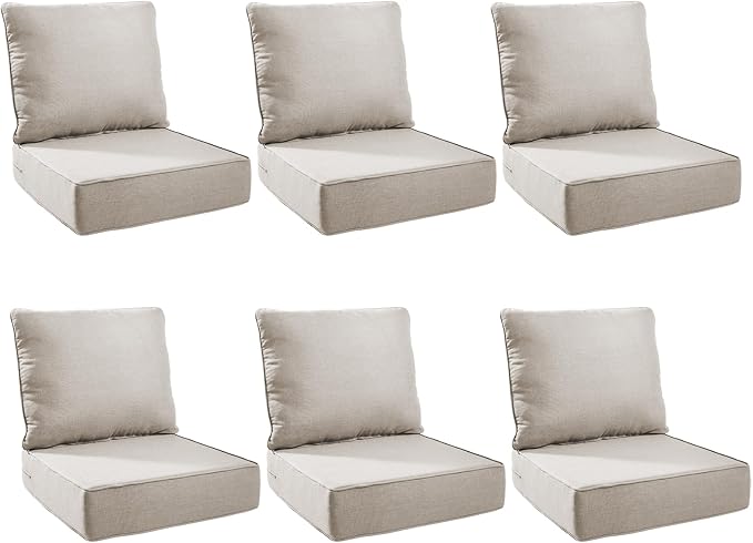 Outdoor Cushion Set for Furniture Patio Furniture, UV Resistant, Water Resistant by PLANNTONNEO