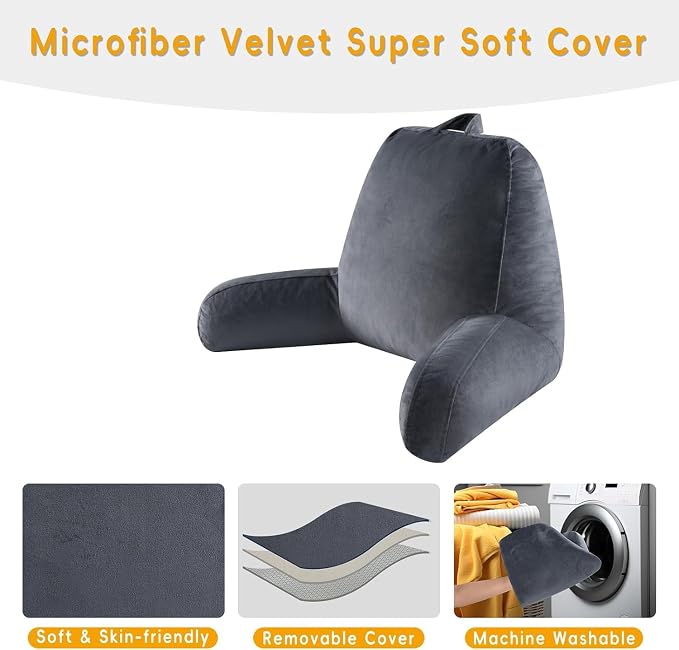 Reading Pillow for Sitting in Bed Adult, Back Support - Image 4