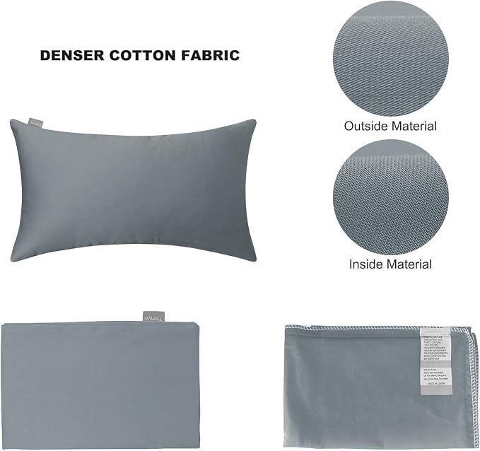 4-Pack 100% Cotton Lumbar Comfortable Solid Decorative Throw Pillow Case - Image 5