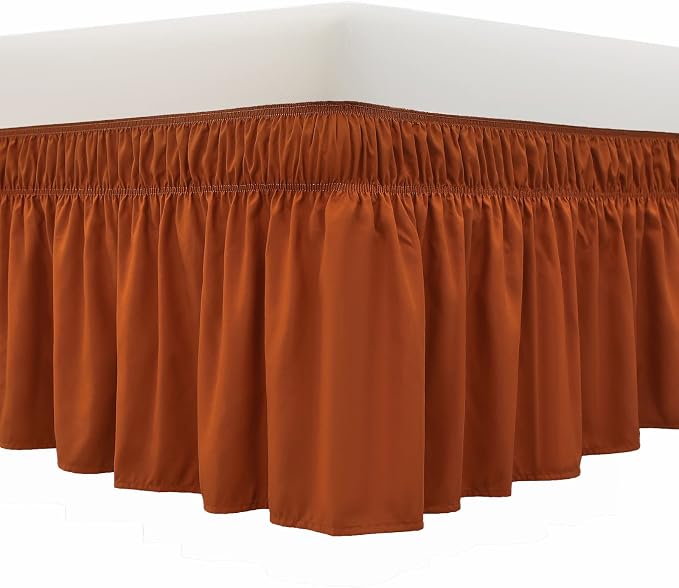 MEILA Wrap Around Bed Skirt Three Fabric Sides Elastic Dust Ruffled 16 Inch by MEILA