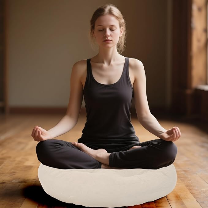 Meditation Floor Pillow Set of 2, Round Large Pillows Seating - Image 5