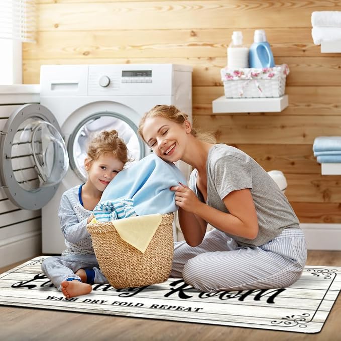 Laundry Room Rug Non Slip Floor mats Farmhouse Large Laundry Rugs - Image 3