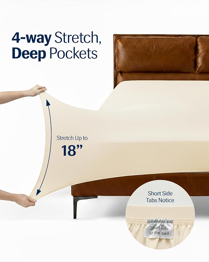 REST® Evercool®+ Starter Sheet Set, Cali King Ivory, Breathable Bed Sheet - Image 7