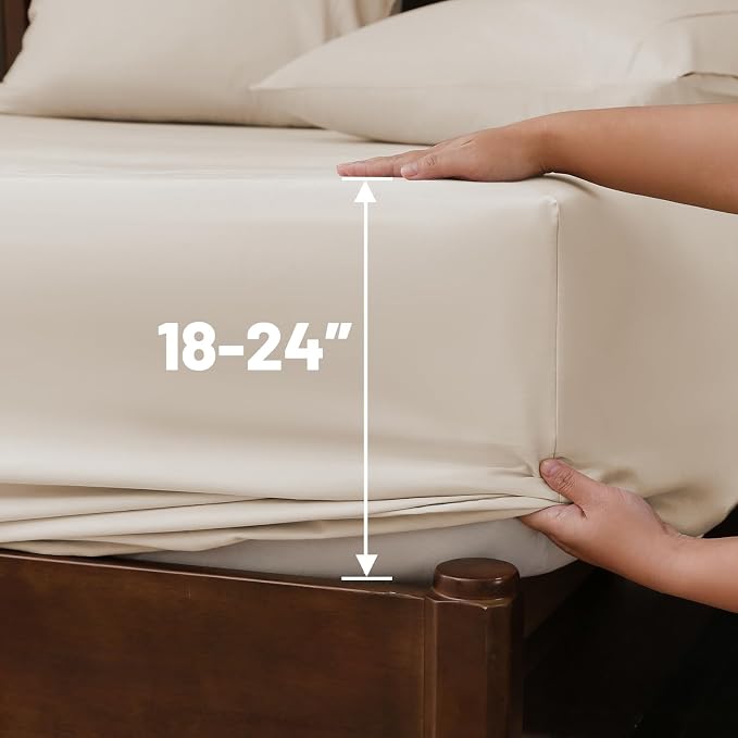 Extra Deep Pocket Queen Sheets 18-24 Inch 1000 Thread Count 100% Egyptian - Image 5