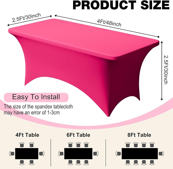 Trlyc 2 Pack 4FT Spandex Table Cloth - Image 4