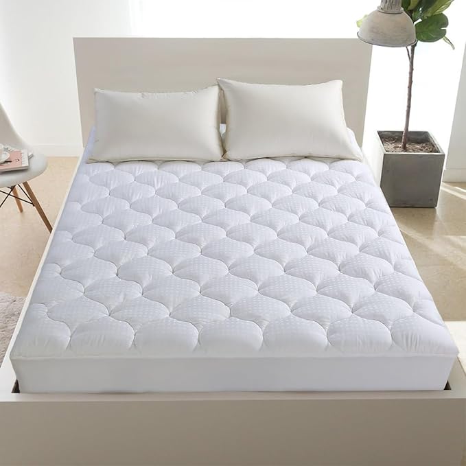 LEISURE TOWN Full Mattress Pad Fitted Quilted Cotton Mattress Cover Cooling - Image 9