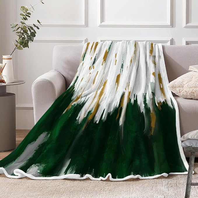 Abstract Ombre Throw Blankets, Modren Chic Art Oil Painting Cozy Warm Bed Couch - Image 2