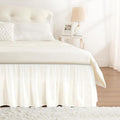 RIMELA Cream White Bed Skirt Queen Size 18 Inch Drop, Wrap Around Elastic by RIMELABedSkirt