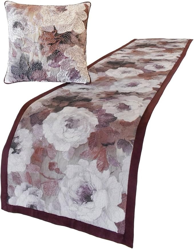 The HomeCentric King/Queen/Twin Purple Decorative Full 68"x18" Bed Runner - Image 4
