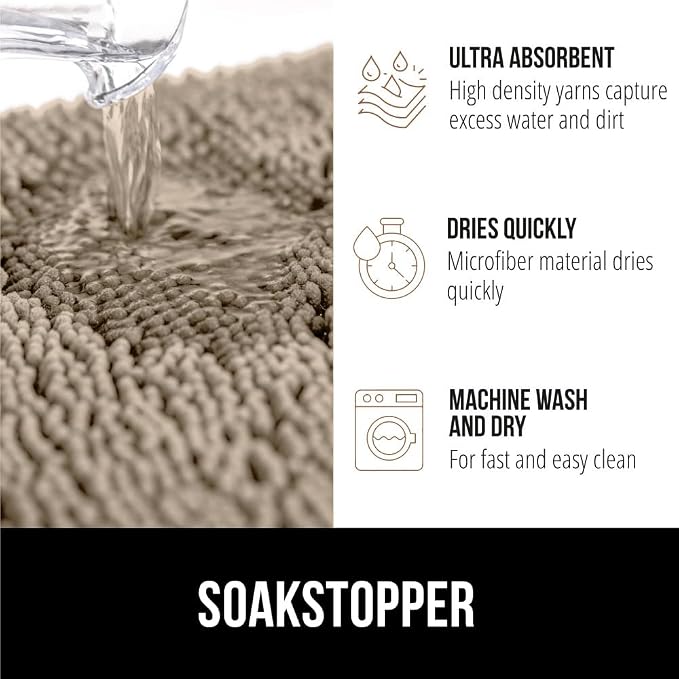 GORILLA GRIP SOAKSTOPPER Dog Door Mat, 36x24 Machine Washable Rug Absorbent - Image 4