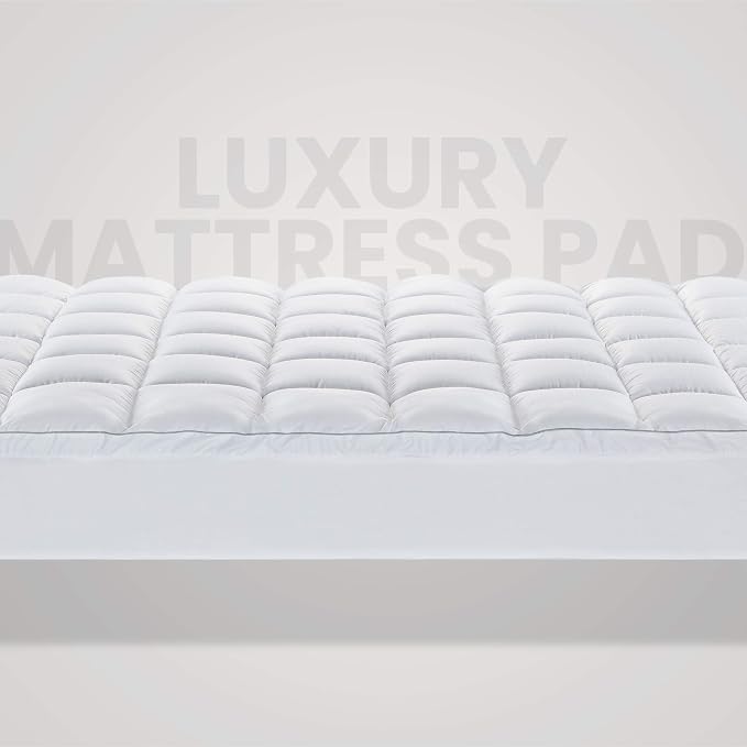 SLEEP ZONE Full Size Cotton Mattress Pad, Machine Washable Mattress Protector - Image 7
